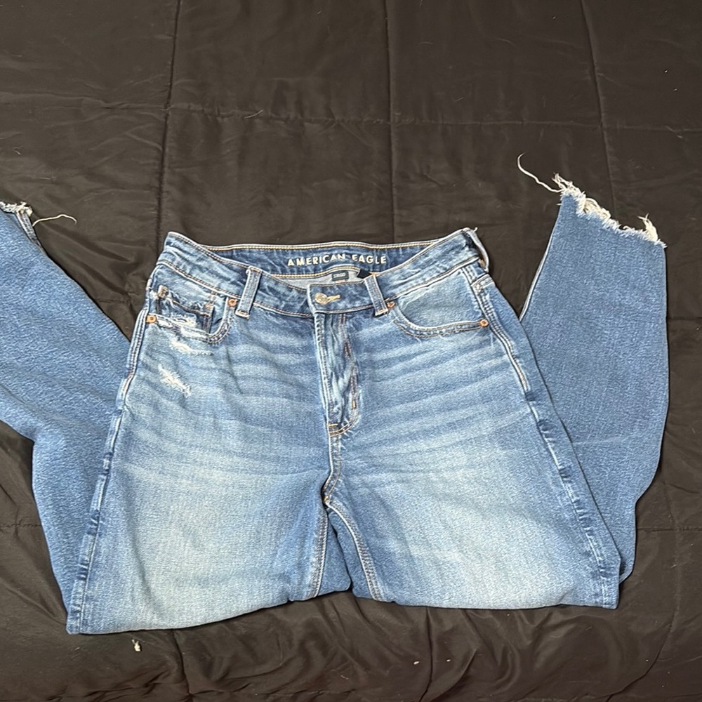 American Eagle Outfitters Blue Ankle Cropped Jeans
